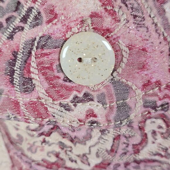 Joni B Blush Rose Paisley Print Shirt Jacket Shacket Large - Picture 12 of 16